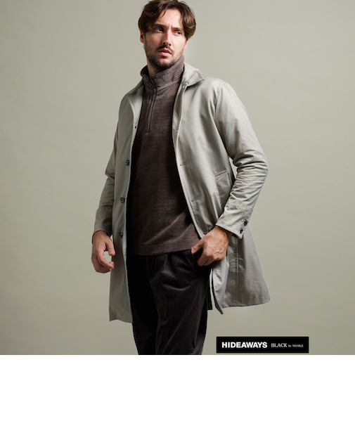 【HIDEAWAYS BLACK】ベストライナー付きステンカラーコート