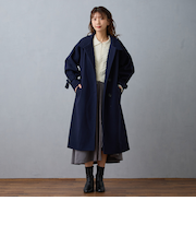 スタンドカラーロングコート