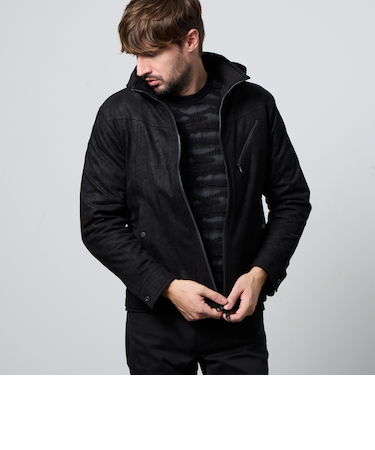 マイクロ起毛ポンチ　ワッシャープリント中綿ブルゾン