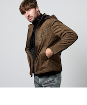 マイクロ起毛ポンチ ワッシャープリント中綿ブルゾン