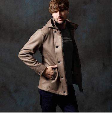 マイクロ起毛ポンチ　ムラプリントナポレオンブルゾン