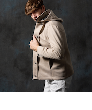 マイクロ起毛ポンチ　ムラプリントナポレオンブルゾン