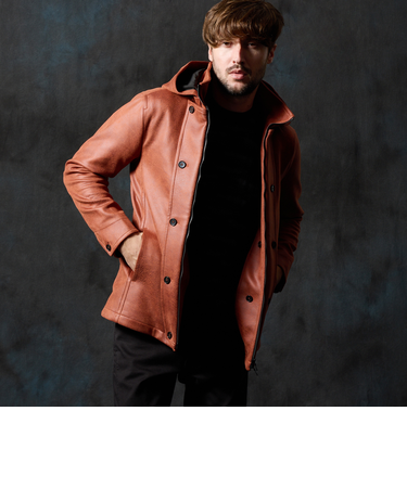 マイクロ起毛ポンチ ムラプリントナポレオンブルゾン