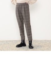 【WALDO】グレンチェック両面起毛トラックパンツ