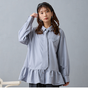 ペプラムデザインブラウス