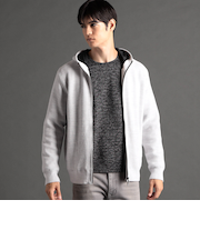 メランジベロア ニットフーディ