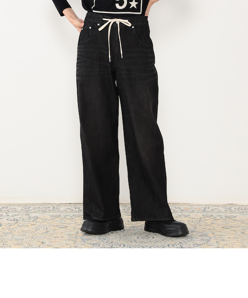 【WALDO】ドロストワイドデニムパンツ