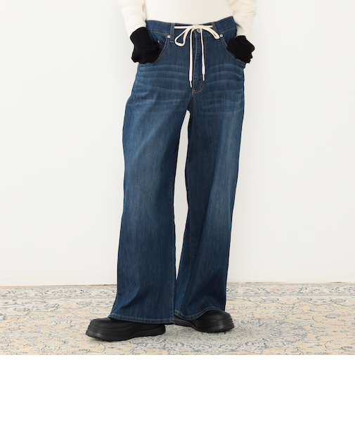 【WALDO】ドロストワイドデニムパンツ