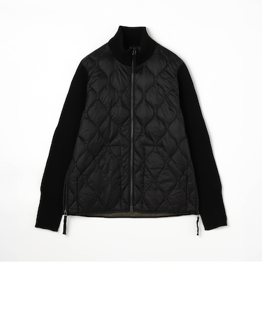 【TAION】ミリタリーハイネックニット切り替えダウンブルゾン