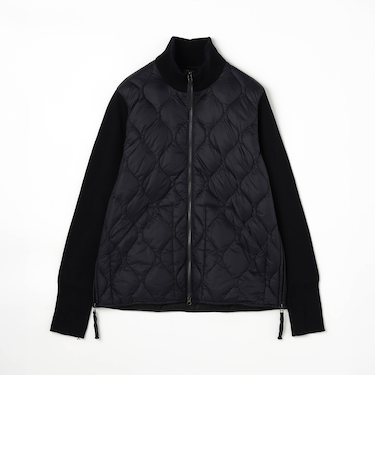 【TAION】ミリタリーハイネックニット切り替えダウンブルゾン