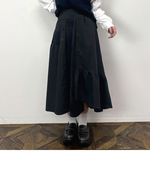 新品 ＜conte＞リバー フレアスカート dark gray M(38) クレイジー