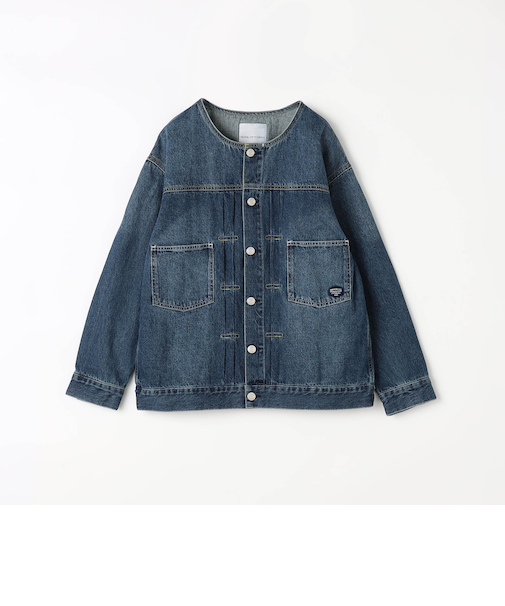 【BROOKLYN OVERALL】ノーカラーデニムジャケット