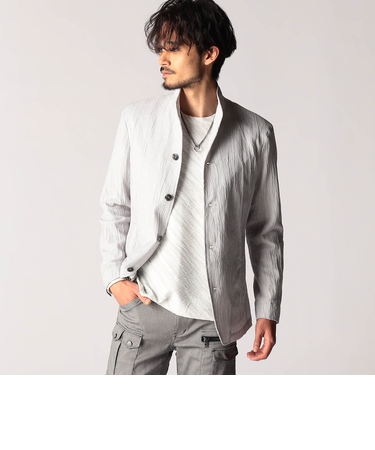 エステルクレープ スタンドカラーカヴァーオールジャケット