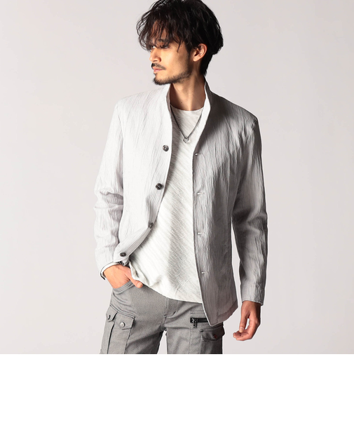 エステルクレープ スタンドカラーカヴァーオールジャケット