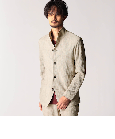 エステルクレープ スタンドカラーカヴァーオールジャケット