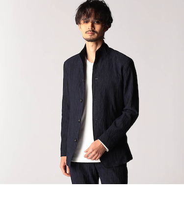 エステルクレープ スタンドカラーカヴァーオールジャケット