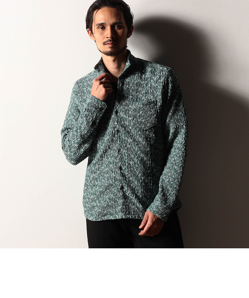 【RIELABO】カラフルプリーツジャカードシャツ