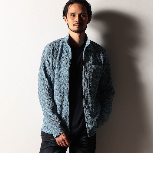 【RIELABO】カラフルプリーツジャカードシャツ