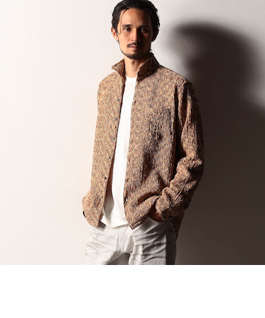 【RIELABO】カラフルプリーツジャカードシャツ