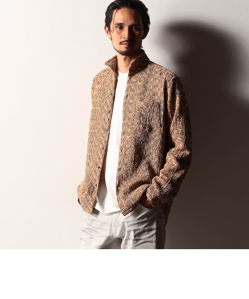 【RIELABO】カラフルプリーツジャカードシャツ