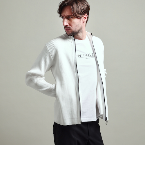 天竺編 ハイブリッドフルジップニットブルゾン フーデットジップアップニット ブルゾン（27-27KI03-204）｜ベータメン