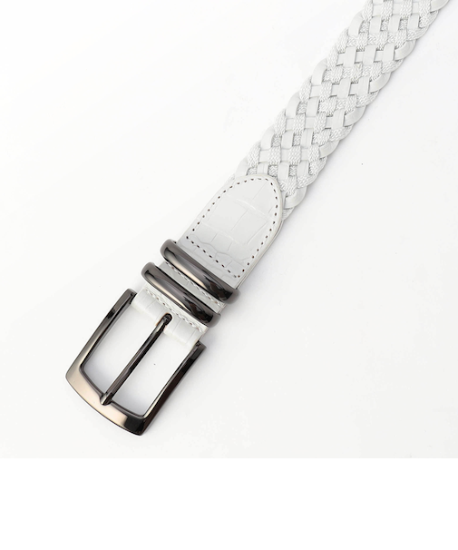 【RIELABO】エンボスイタリアンレザー メッシュベルト