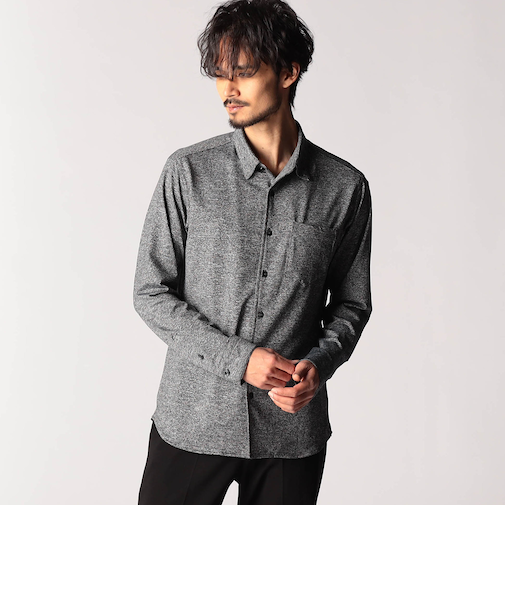 メランジショートレギュラーカラーシャツ