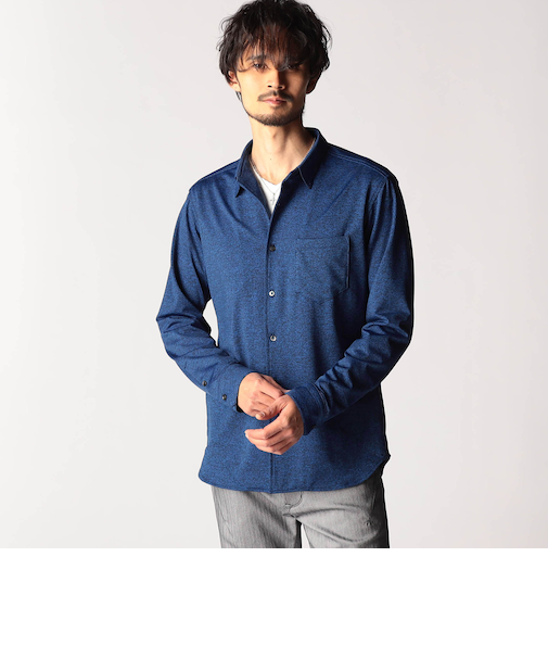 メランジショートレギュラーカラーシャツ