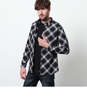 オンブレチェックショートレギュラーシャツ