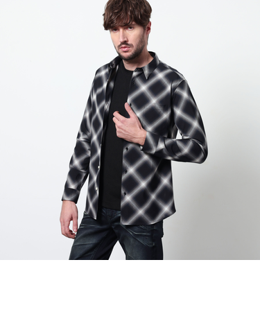 オンブレチェックショートレギュラーシャツ