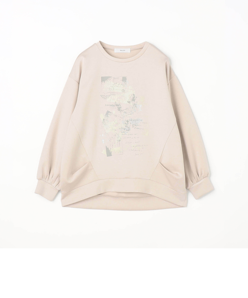 【WALDO】箔入りプリントプルオーバー