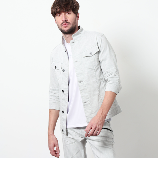 ライトオンスストレッチデニム7分袖Gジャン