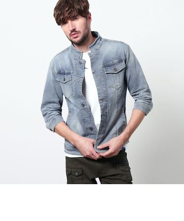 ライトオンスストレッチデニム7分袖Gジャン