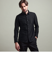 【HIDEAWAYS BLACK】シアーマイクロチェックレギュラーカラーシャツ