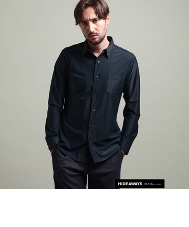 【HIDEAWAYS BLACK】シアーマイクロチェックレギュラーカラーシャツ
