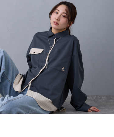 レイヤードオーバーシャツ