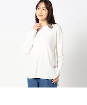 【日本製】長袖　裾ラウンドカットソー