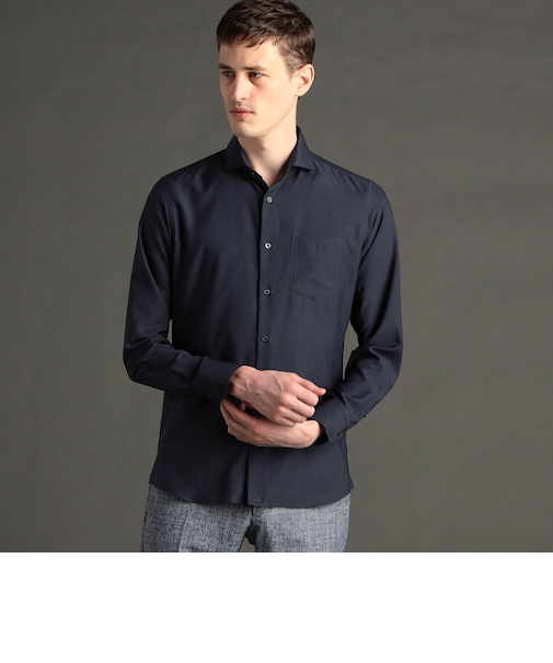 テクニカルストレッチツイル カッタウェイカラーシャツ