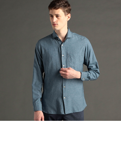 テクニカルストレッチツイル カッタウェイカラーシャツ