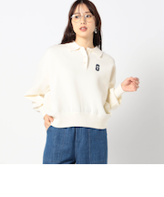 Gロゴ スエットライク ポロニット