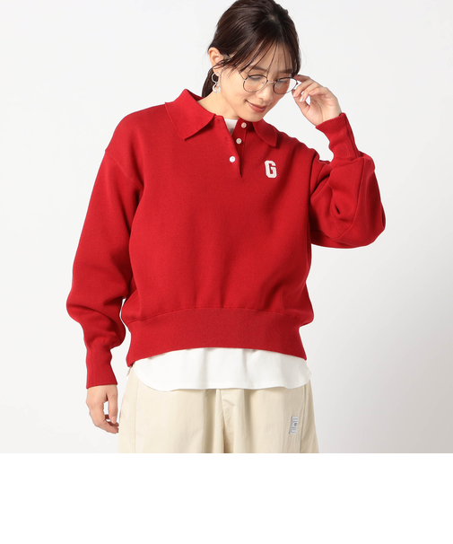 Gロゴ スエットライク ポロニット