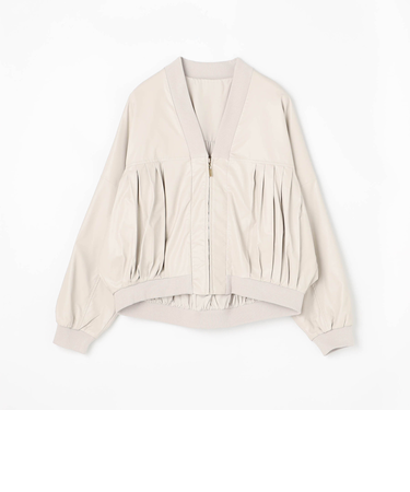 【WALDO】合皮プリーツジップアップブルゾン