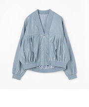 【WALDO】合皮プリーツジップアップブルゾン