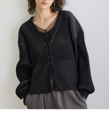 リブニットカーディガン