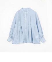 【WALDO】前付き合わせタック入りバンドカラーブラウス