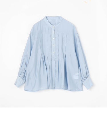 【WALDO】前付き合わせタック入りバンドカラーブラウス