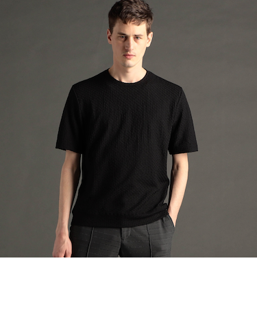 グラフィックジャカード クルーネックニット