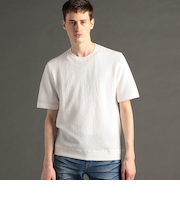 グラフィックジャカード クルーネックニット