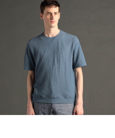 グラフィックジャカード クルーネックニット