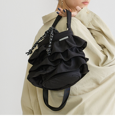 フリル巾着バッグ